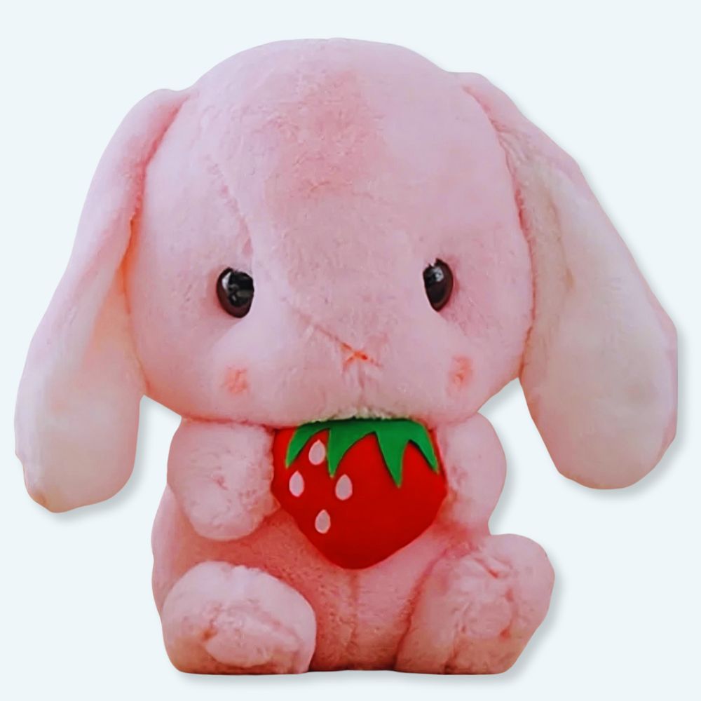 Peluche lapin fraise