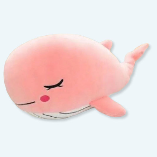 Peluche baleine rose endormie