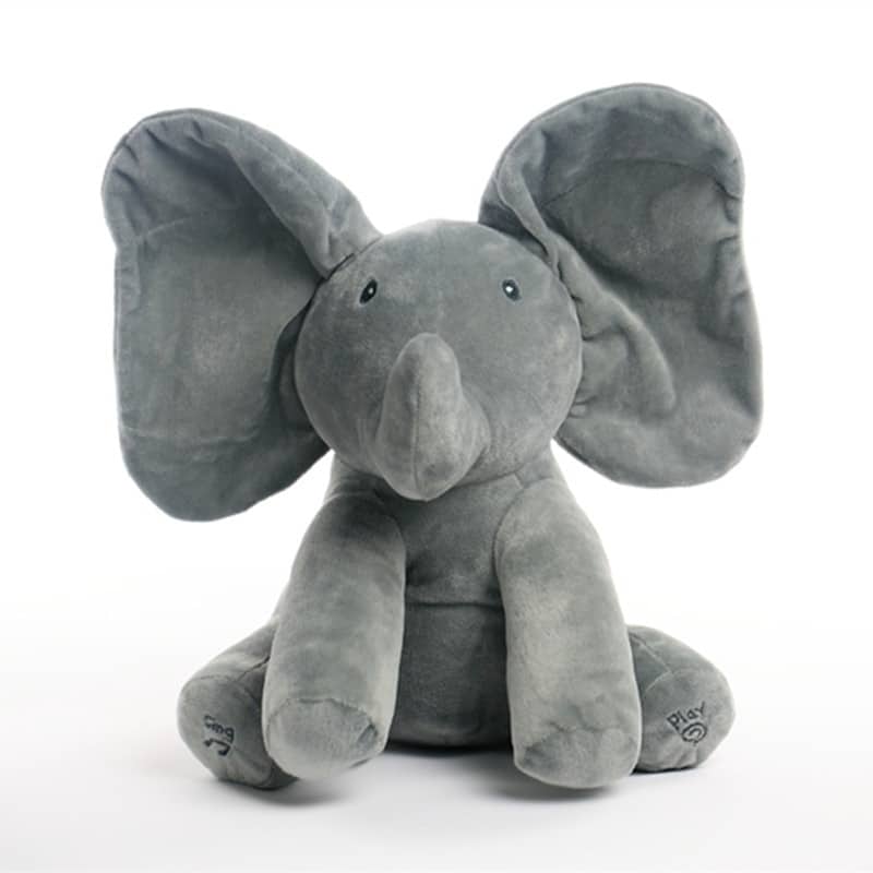 Peluche éléphant “coucou” électrique pour enfants