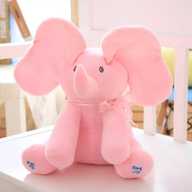 Peluche éléphant “coucou” électrique pour enfants