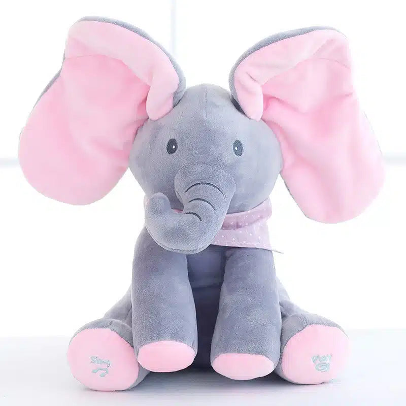 Peluche éléphant “coucou” électrique pour enfants