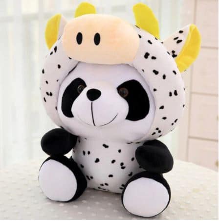 Peluche panda déguisé en vache