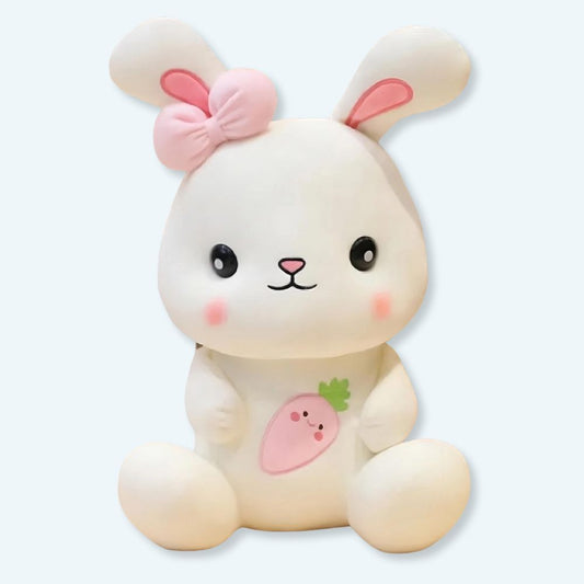 Peluche lapin blanc trop mimi