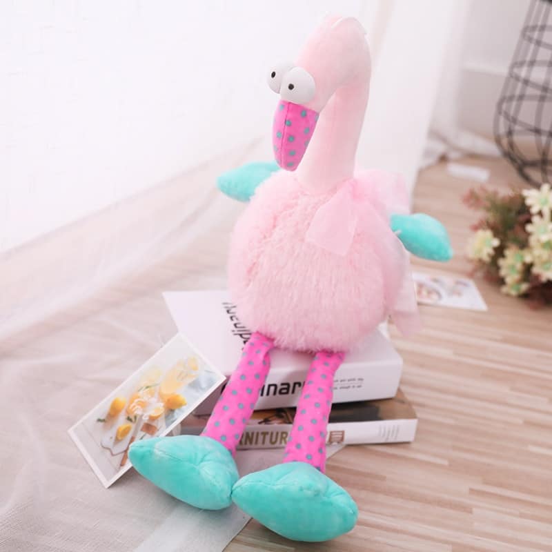 Peluche flamant rose rigolote