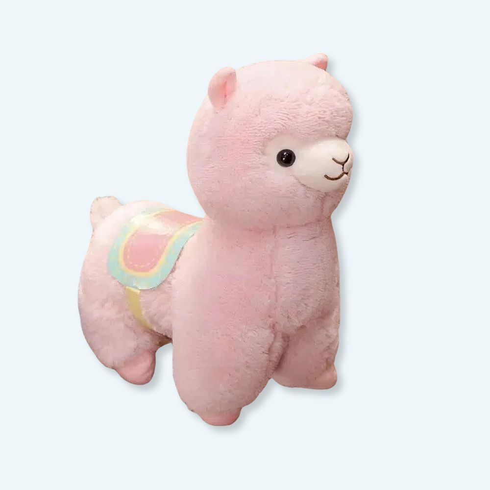 Peluche lama rose