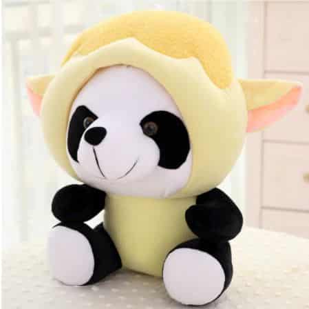 Peluche panda déguisé en mouton