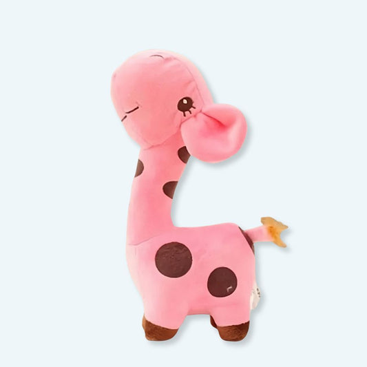 Peluche girafe toute mignonne rose