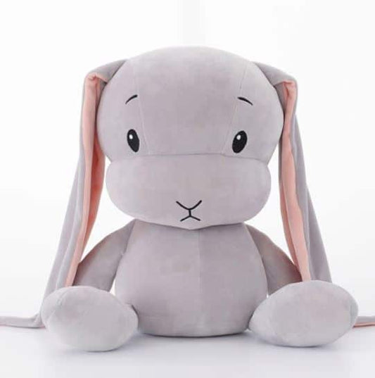 Peluche bébé lapin gris