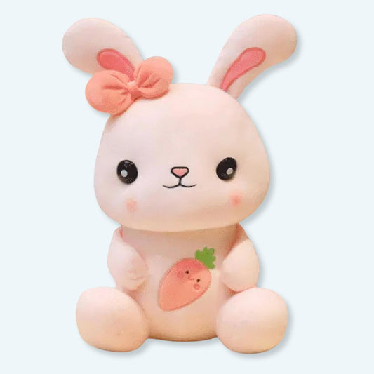 Peluche lapin rose trop mimi