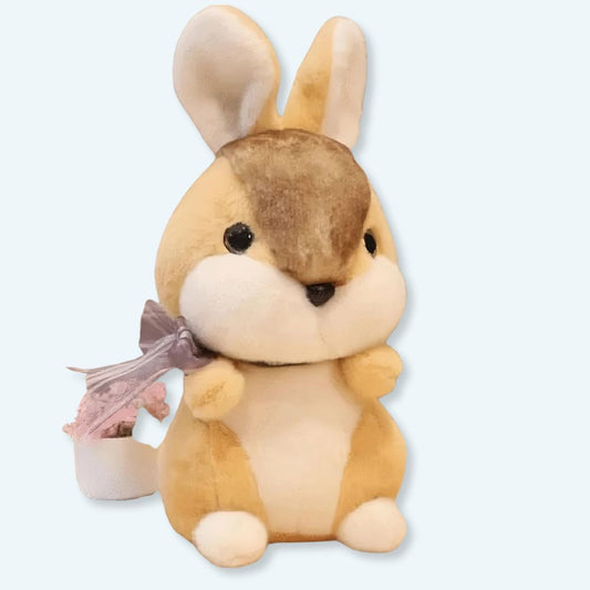 Peluche lapin lièvre beige