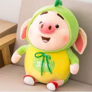 Peluche cochon kawaii verte