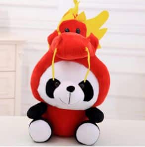 Peluche panda déguisé en dragon