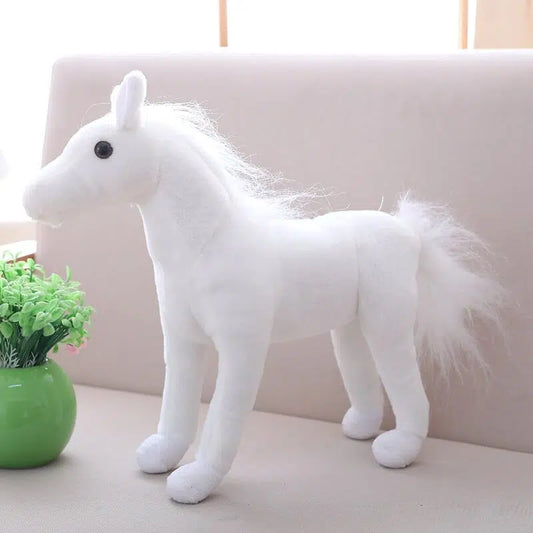 Peluche cheval blanc mignon