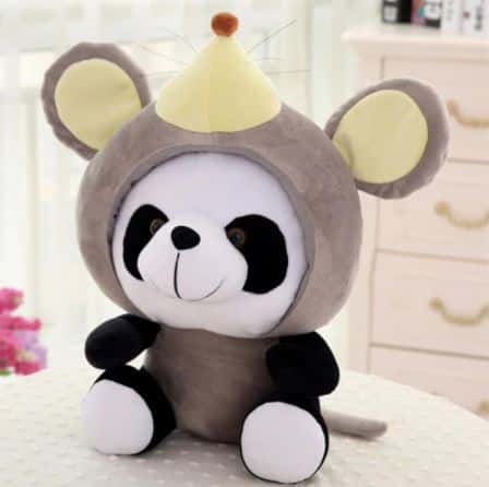 Peluche panda déguisé en souris