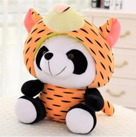 Peluche panda déguisé en tigre