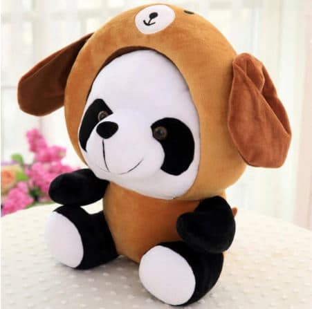 Peluche panda déguisé en chien