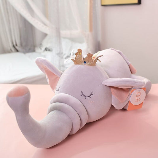 Peluche roi éléphant couronné