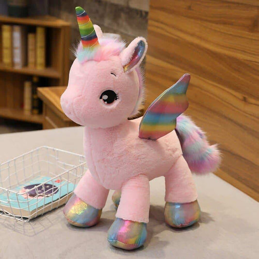 Peluche licorne colorée arc-en-ciel