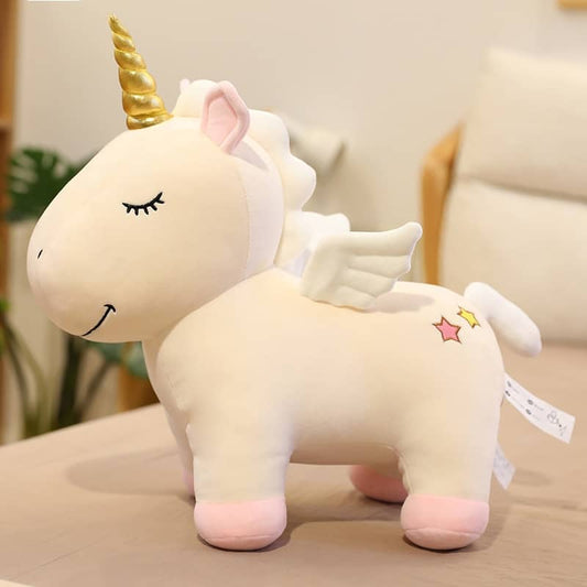 Peluche licorne beige