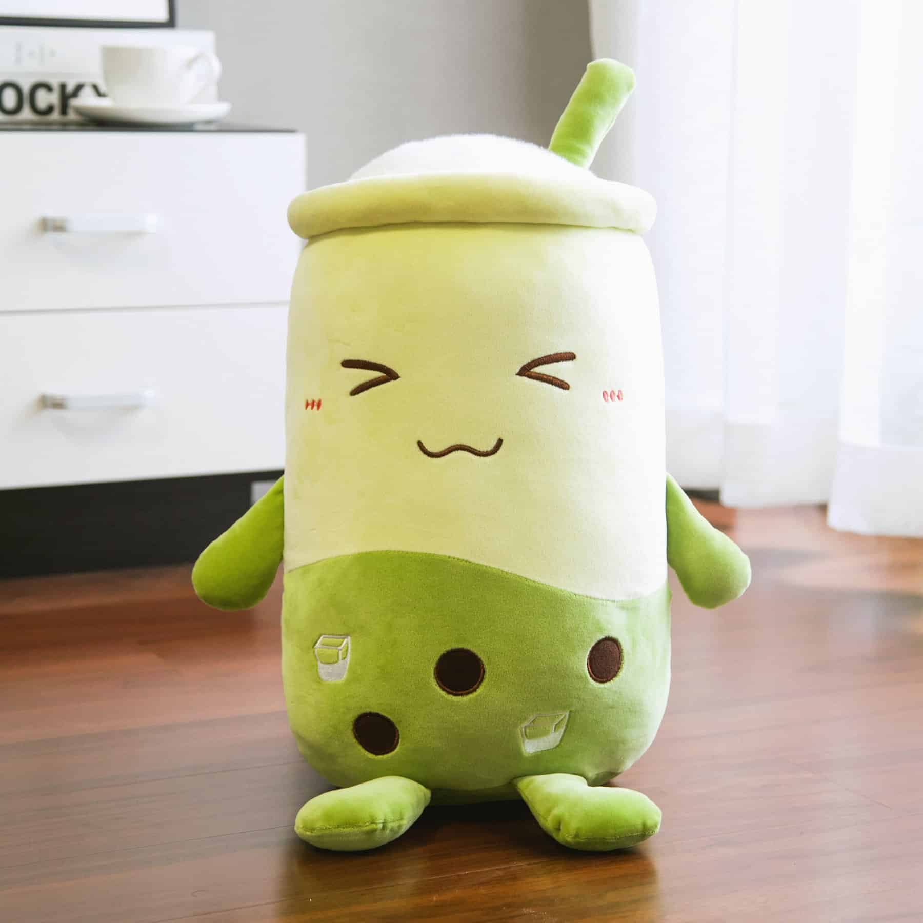 Oreiller en peluche Thé Matcha Bubble tea