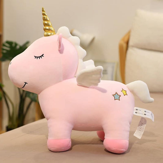 Peluche licorne rose