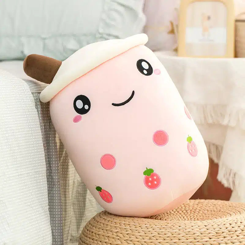 Peluche Bubble tea mignon et doux en forme de coussin