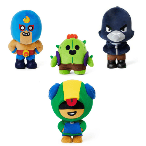 Mega Pack de peluche Brawl Stars Leon + Spike + Crow + El Primo • Ma Peluche