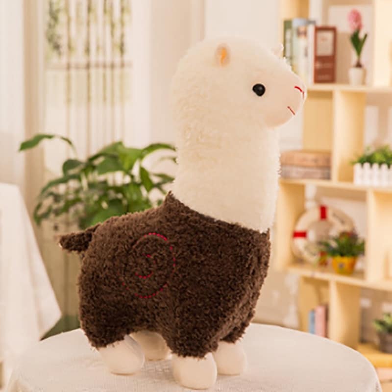 Peluche alpaga à robe colorée