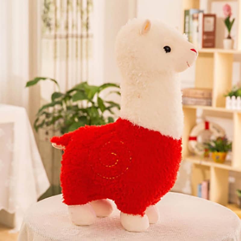 Peluche alpaga à robe colorée