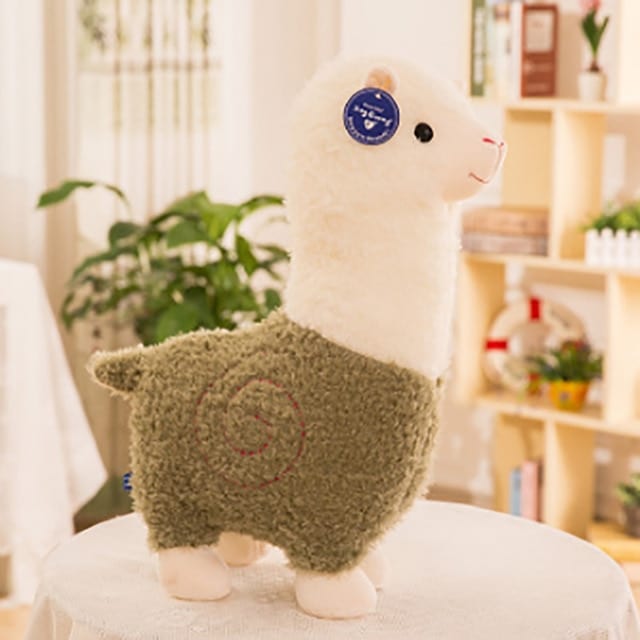 Peluche alpaga à robe colorée