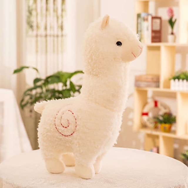 Peluche alpaga à robe colorée