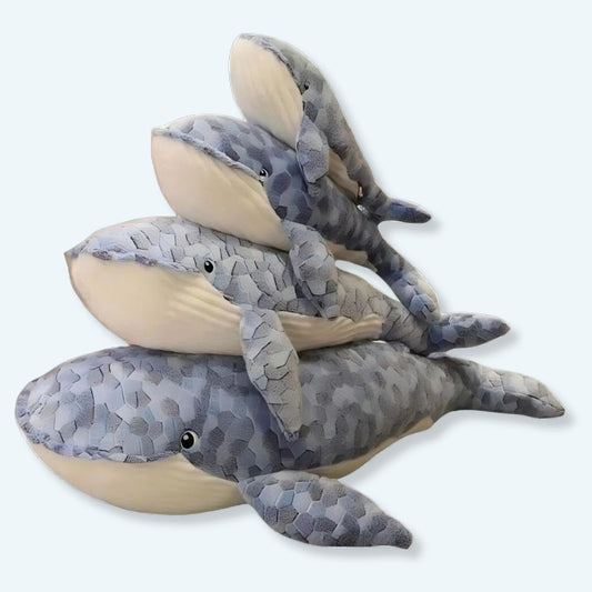 Peluche baleine mosaïque bleu