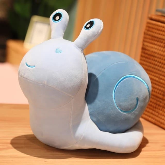 Peluche escargot avec coeur bleu