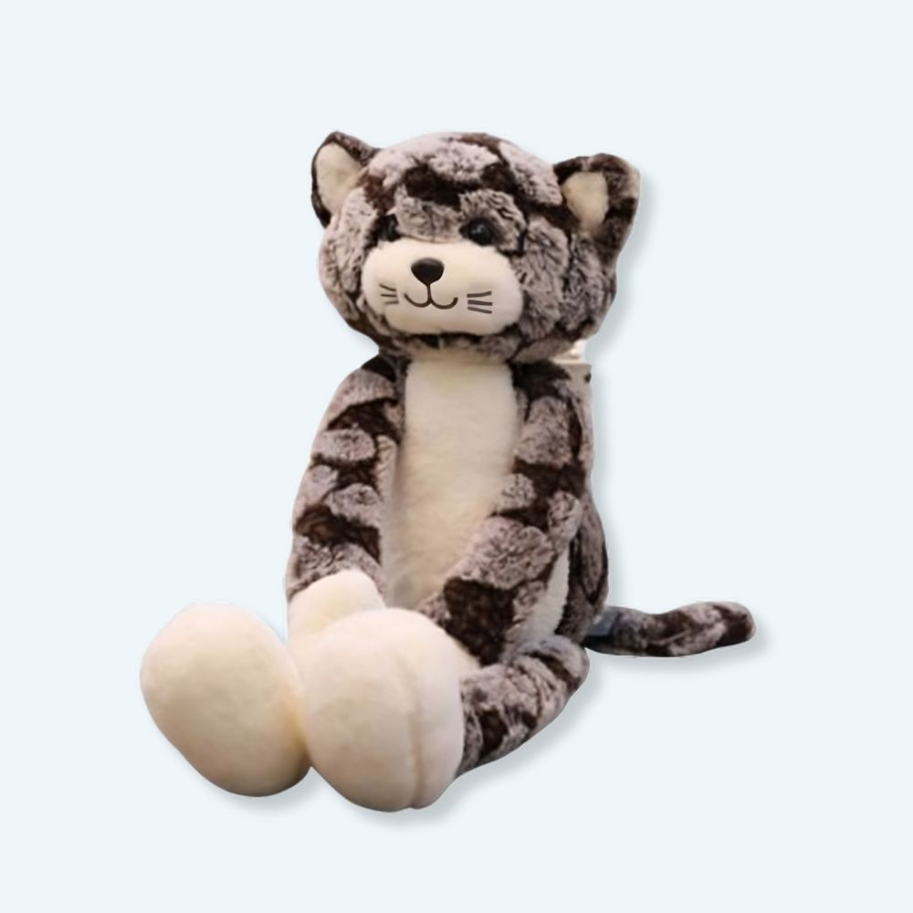 Peluche chat marron aux longues jambes