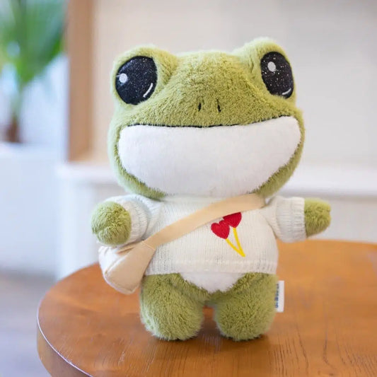 Peluche grenouille avec pull