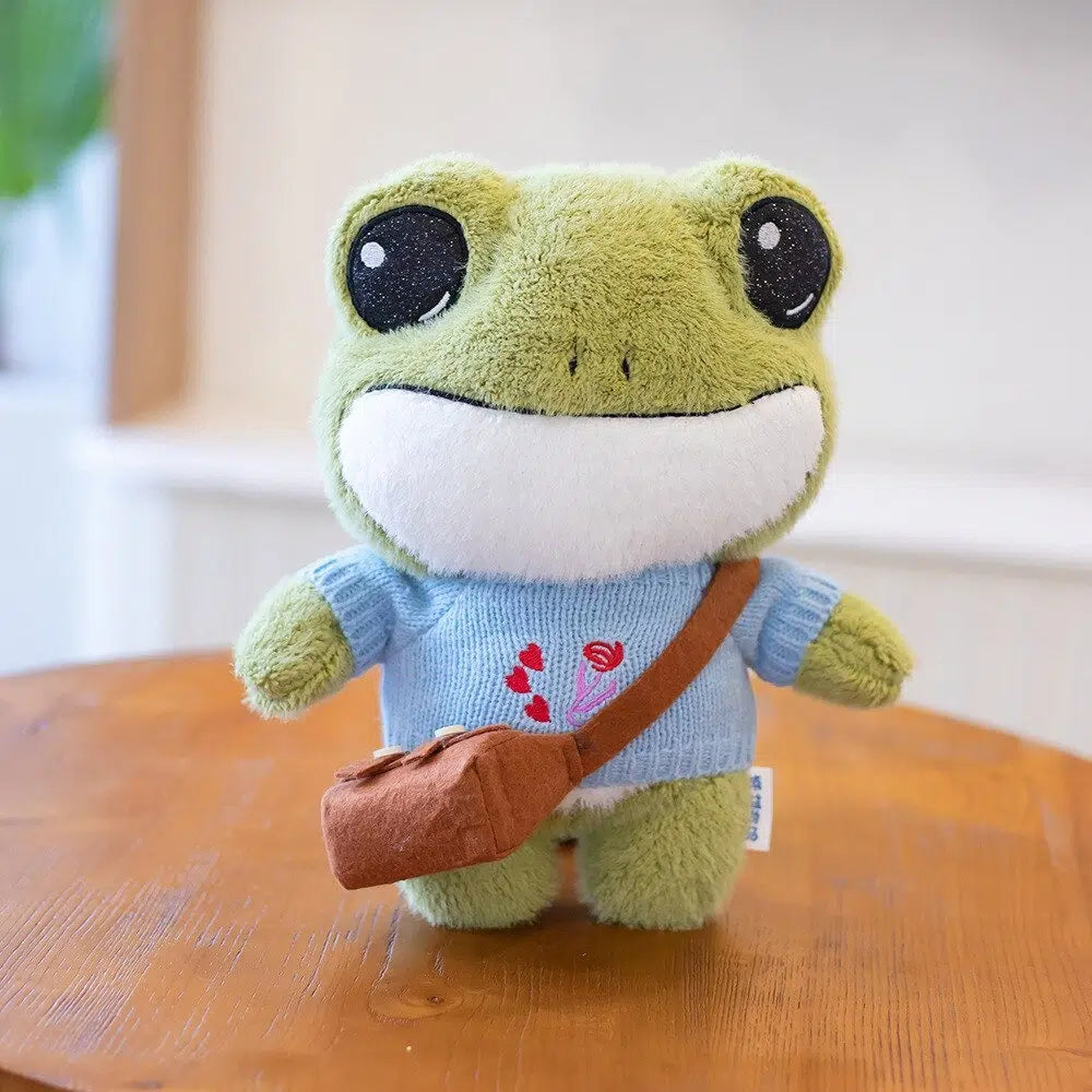 Peluche grenouille avec pull