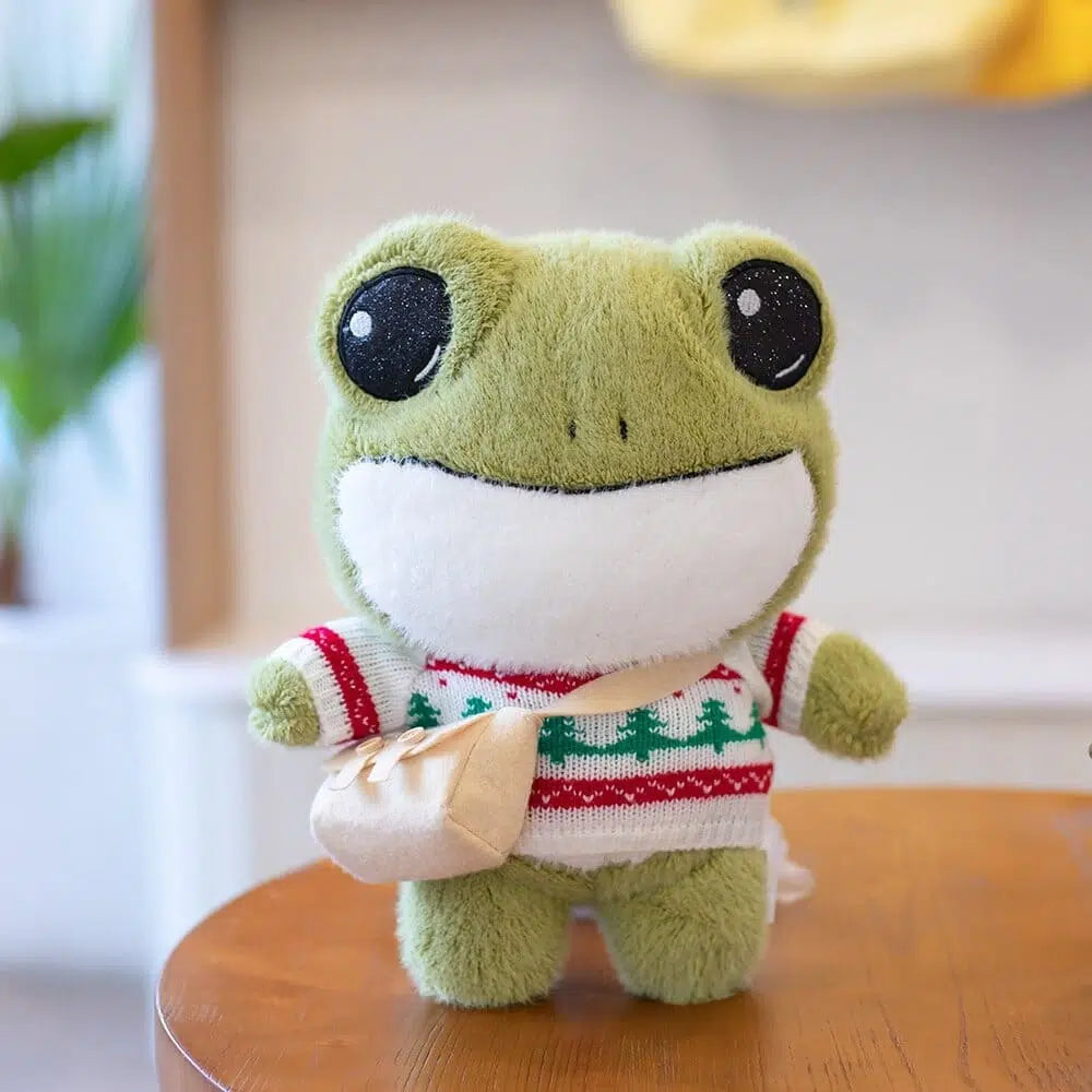 Peluche grenouille avec pull