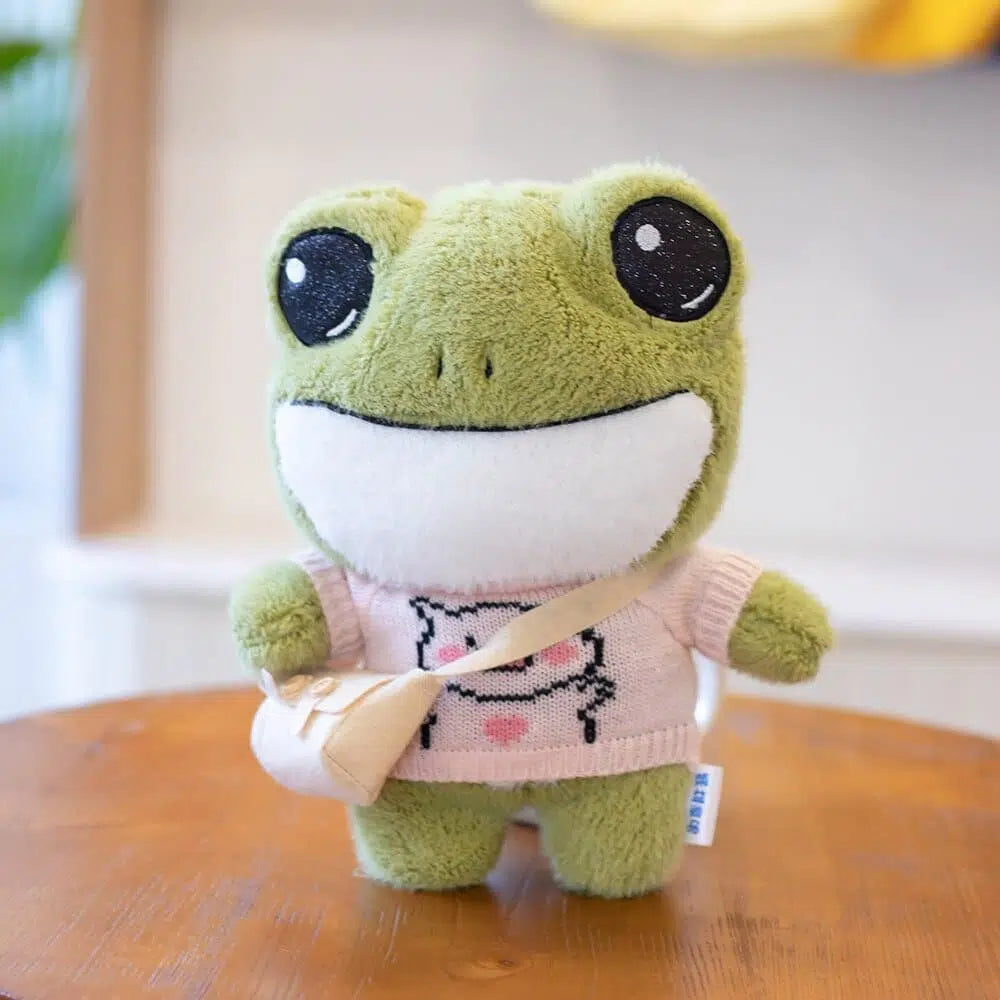 Peluche grenouille avec pull