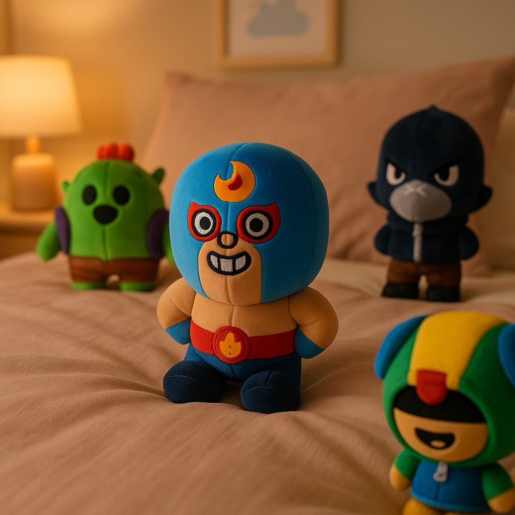 Lifestyle photo - Mega Plush Pack Brawl Stars Leon + Spike + Crow + El Primo